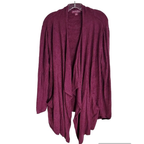 Barefoot Dreams Sweaters - Barefoot Dreams Cozychic Lite Women's Burgundy Draped Front Cardigan Sweater 3X